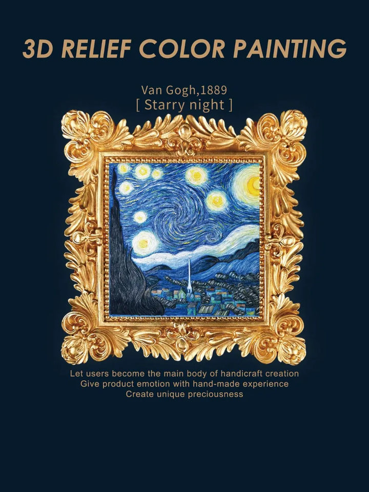 3D Relief Painting Kit: Van Gogh Starry Night Decor