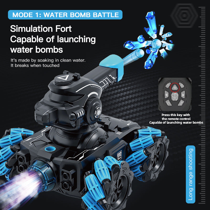 Remote Control Battle Tank With Water-Bomb Action