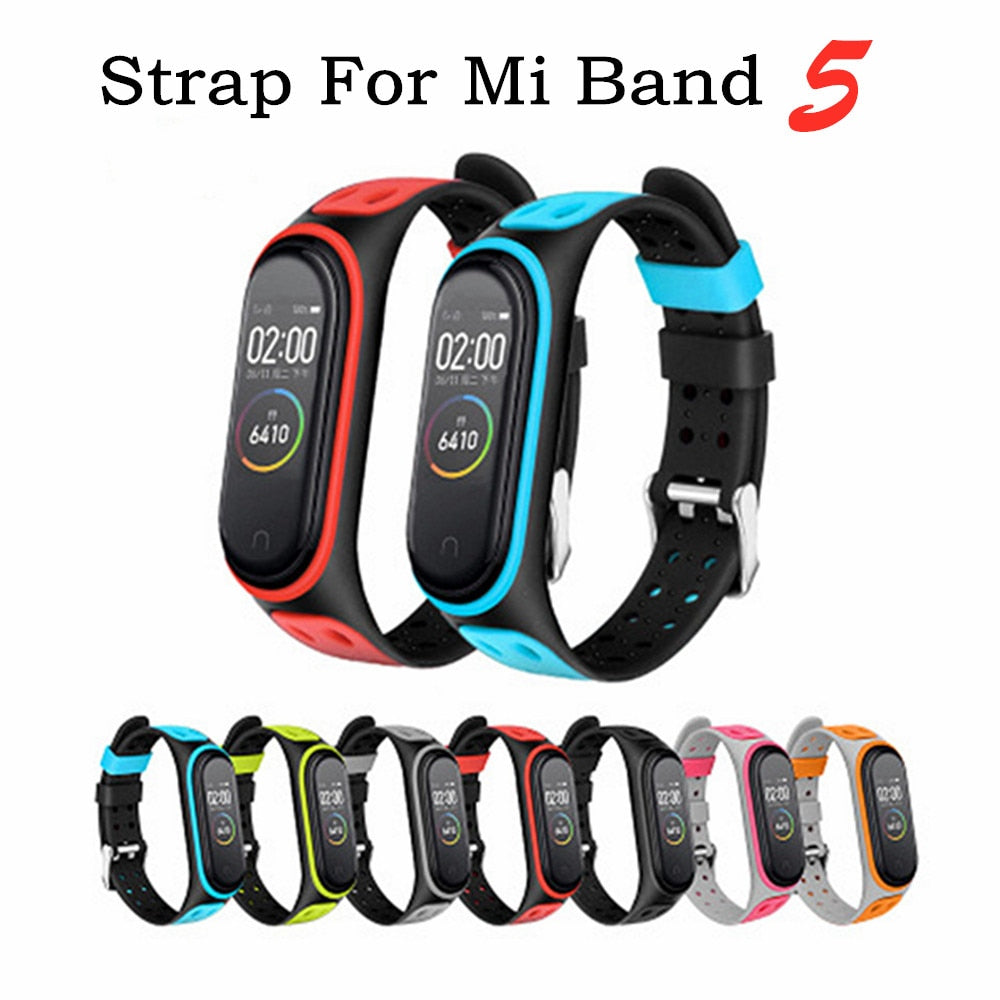 Breathable Two-Tone Sport Strap for Xiaomi Mi Band 3/4/5