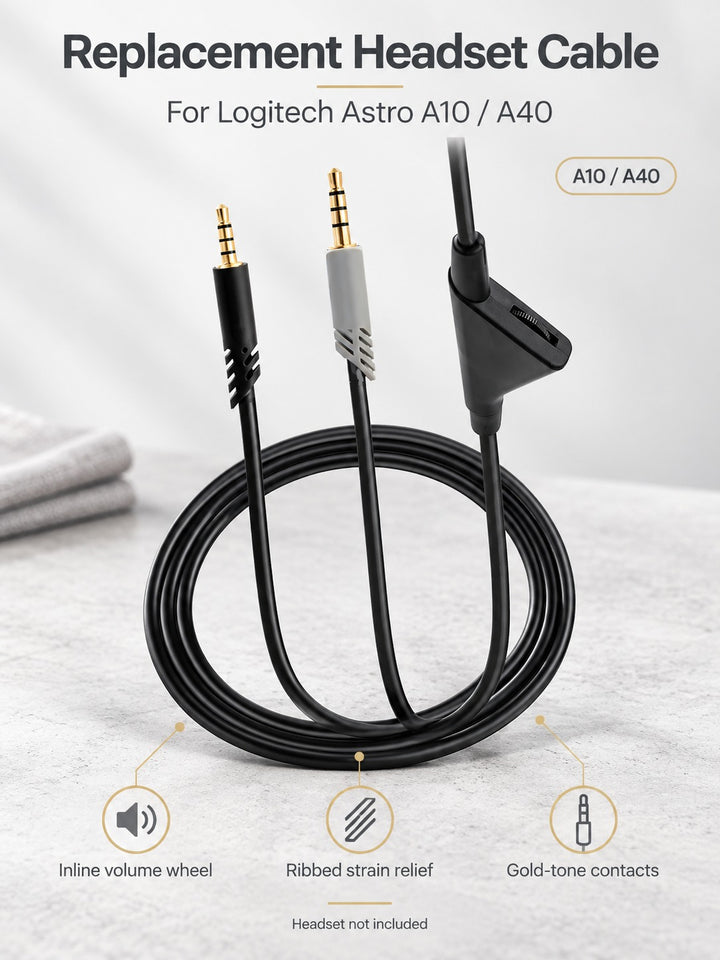 Replacement Headset Cable for Logitech Astro A10 A40