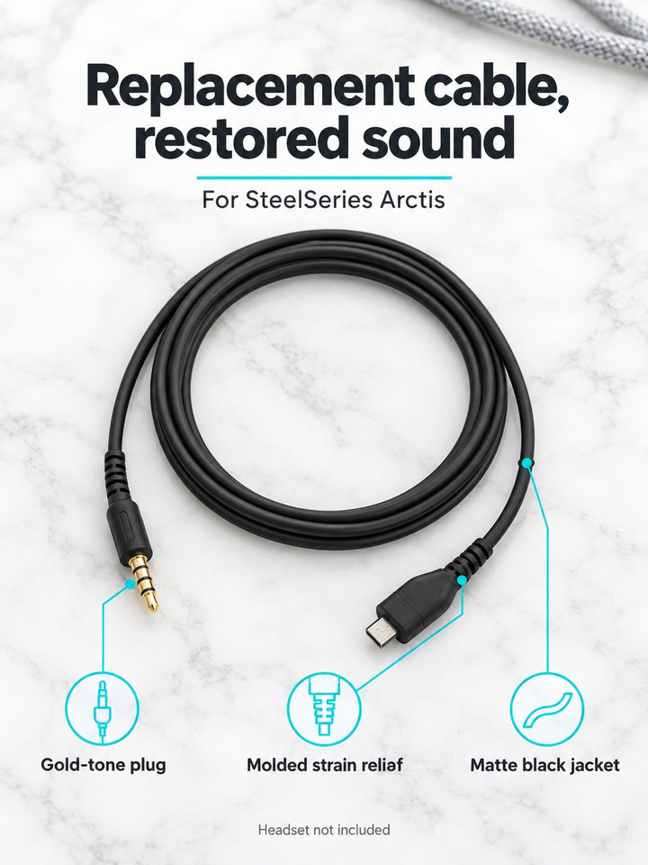 Replacement Headset Cable for SteelSeries Arctis Gaming