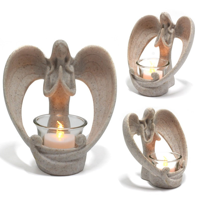 Resin Angel Candle Holder for Calming Table Displays