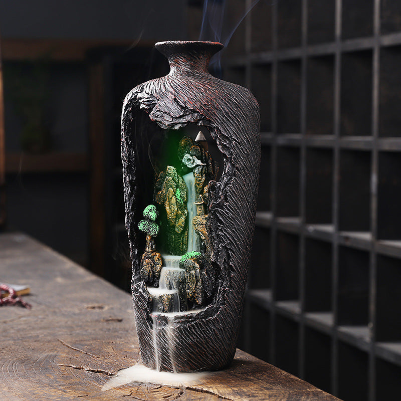 Backflow Incense Burner for Relaxing Waterfall Decor