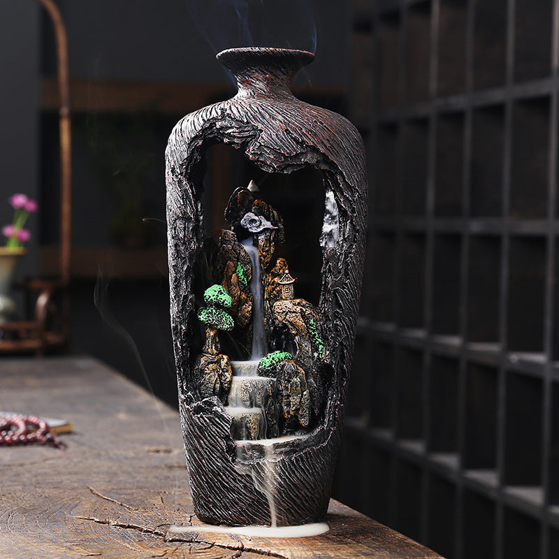 Backflow Incense Burner for Relaxing Waterfall Decor