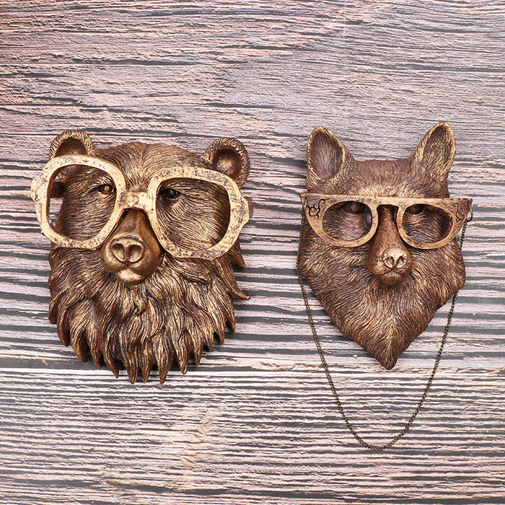 Resin Animal Wall Ornaments for Rustic Halloween Decor