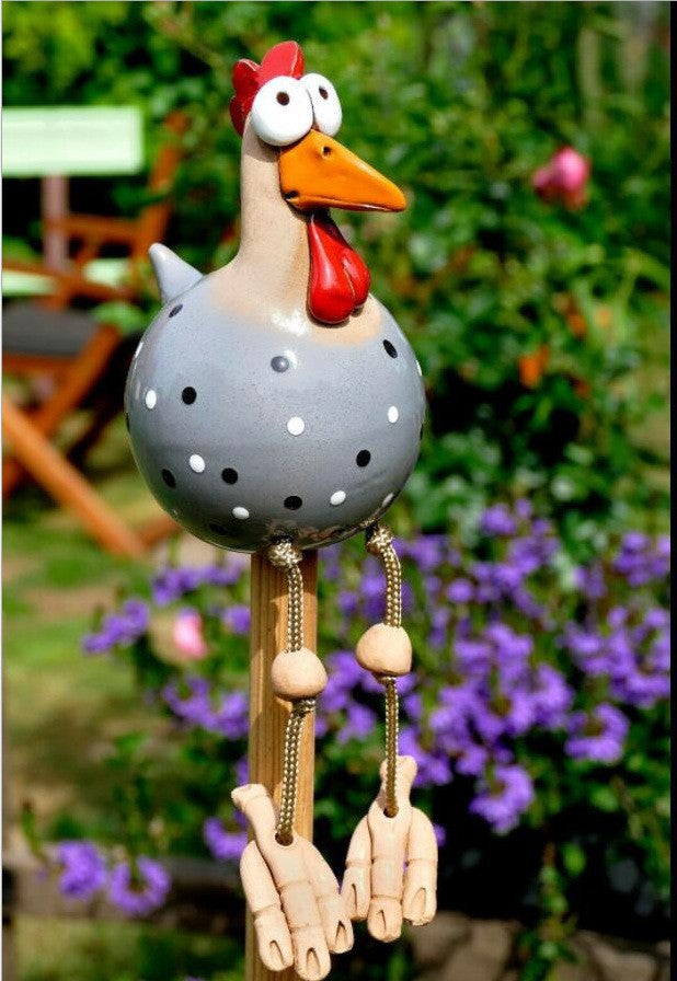 Hanging Chicken Ornament for Playful Garden Decor