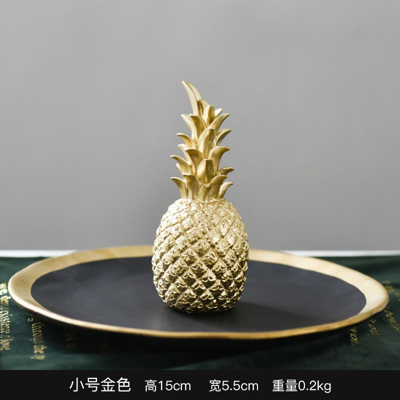 Resin Pineapple Sculpture for Luxury Tabletop Decor