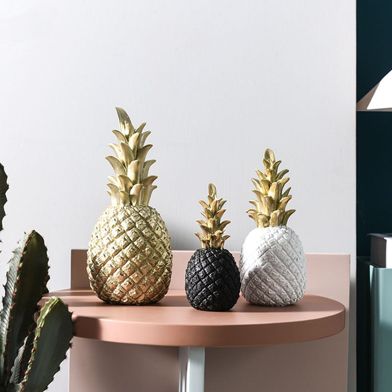 Resin Pineapple Sculpture for Luxury Tabletop Decor
