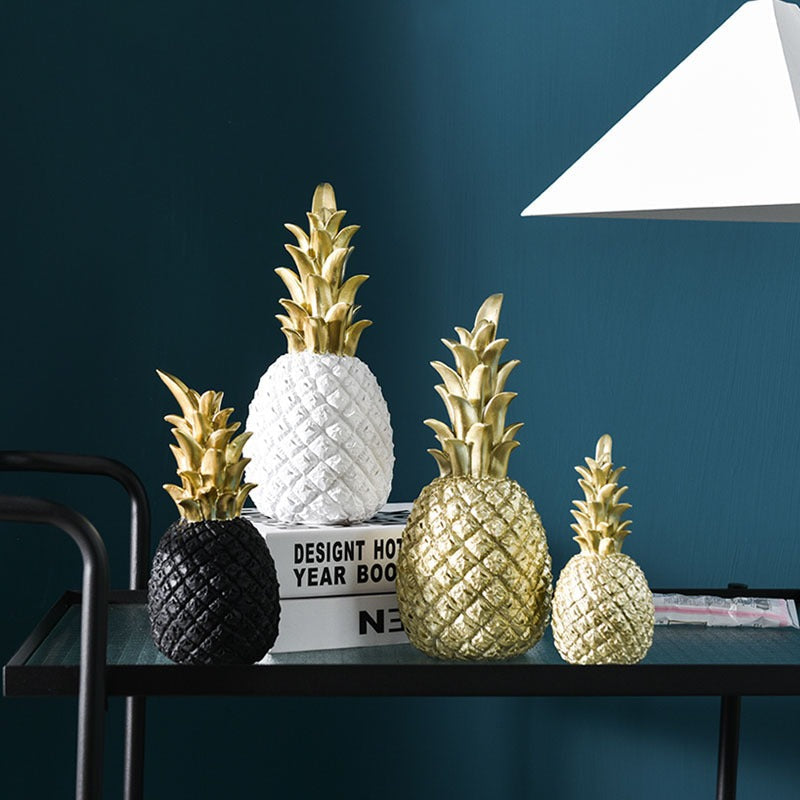Resin Pineapple Sculpture for Luxury Tabletop Decor