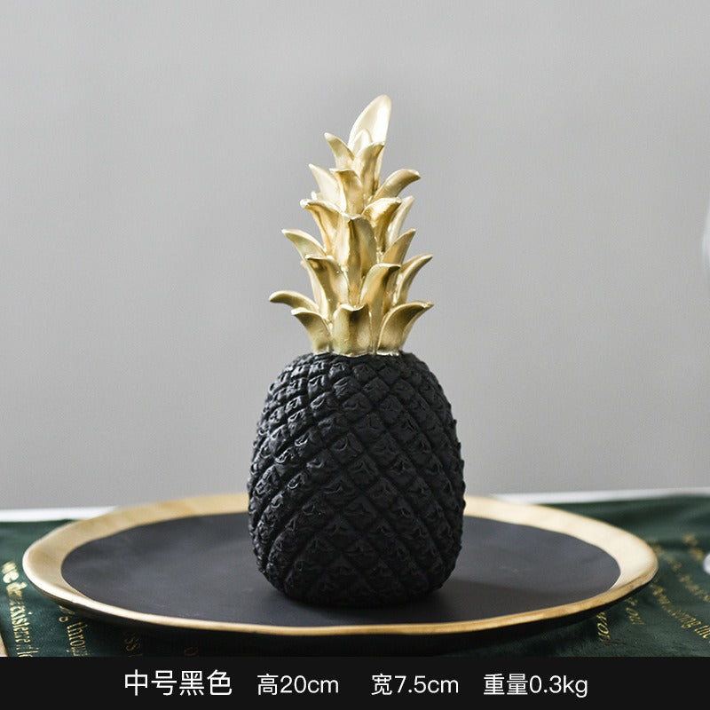 Resin Pineapple Sculpture for Luxury Tabletop Decor