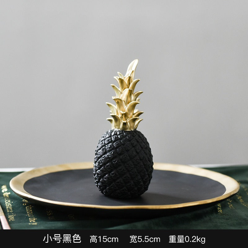 Resin Pineapple Sculpture for Luxury Tabletop Decor