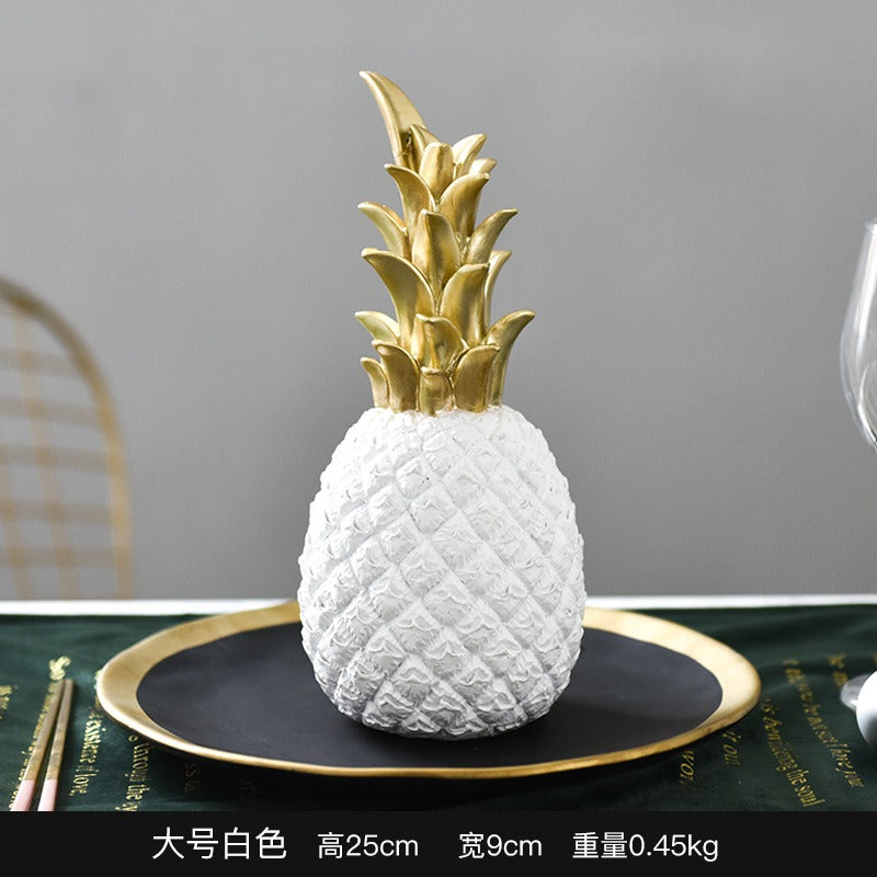 Resin Pineapple Sculpture for Luxury Tabletop Decor