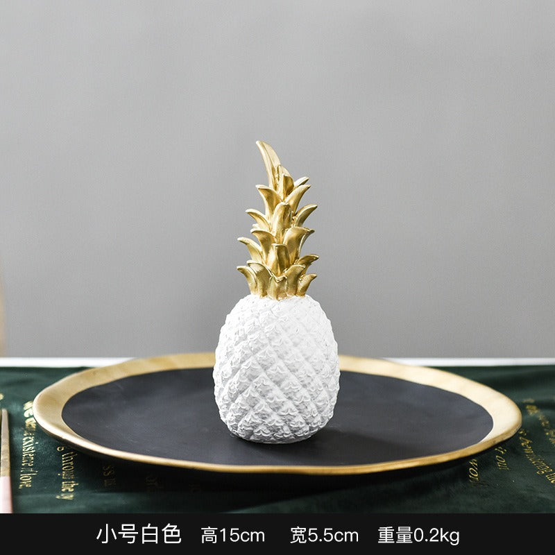 Resin Pineapple Sculpture for Luxury Tabletop Decor
