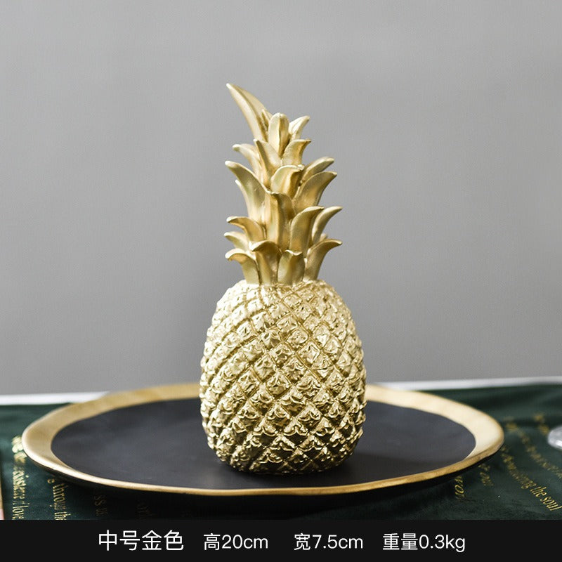 Resin Pineapple Sculpture for Luxury Tabletop Decor
