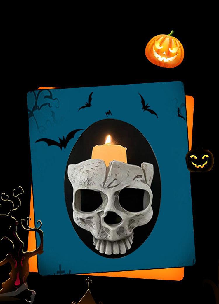 Skull Wall Lantern for Gothic Halloween Party Glow