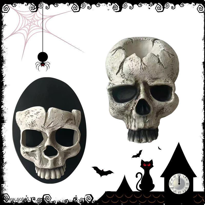 Skull Wall Lantern for Gothic Halloween Party Glow