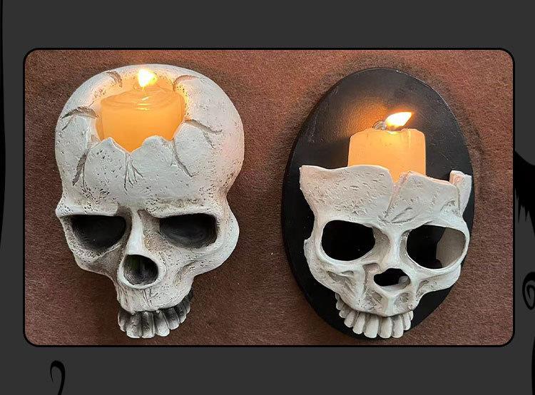 Skull Wall Lantern for Gothic Halloween Party Glow