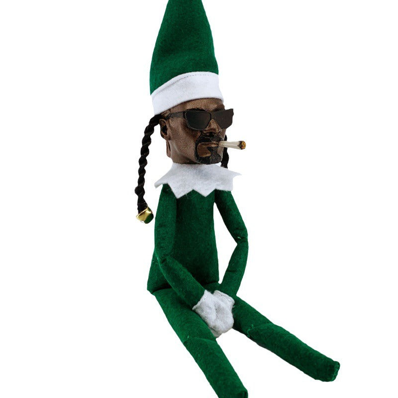 Snoop-Inspired Christmas Elf Doll for Playful Decor