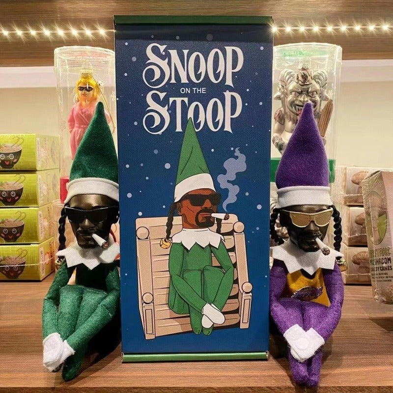 Snoop-Inspired Christmas Elf Doll for Playful Decor