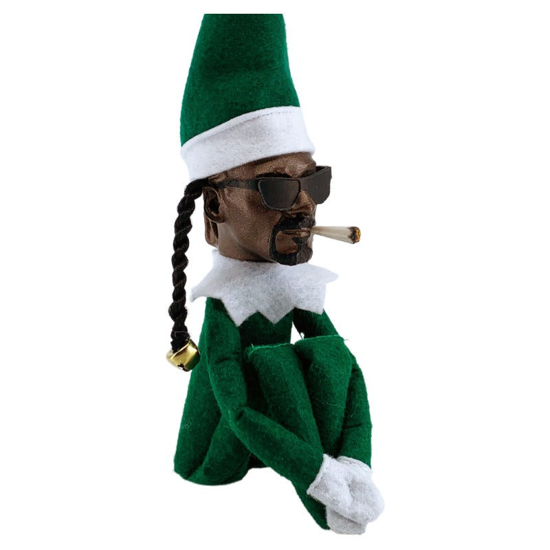 Snoop-Inspired Christmas Elf Doll for Playful Decor
