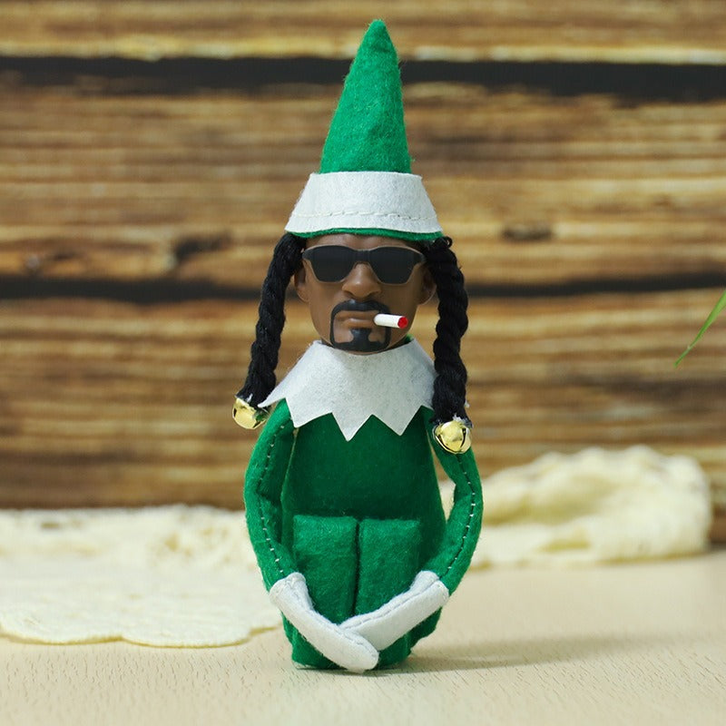 Snoop-Inspired Christmas Elf Doll for Playful Decor