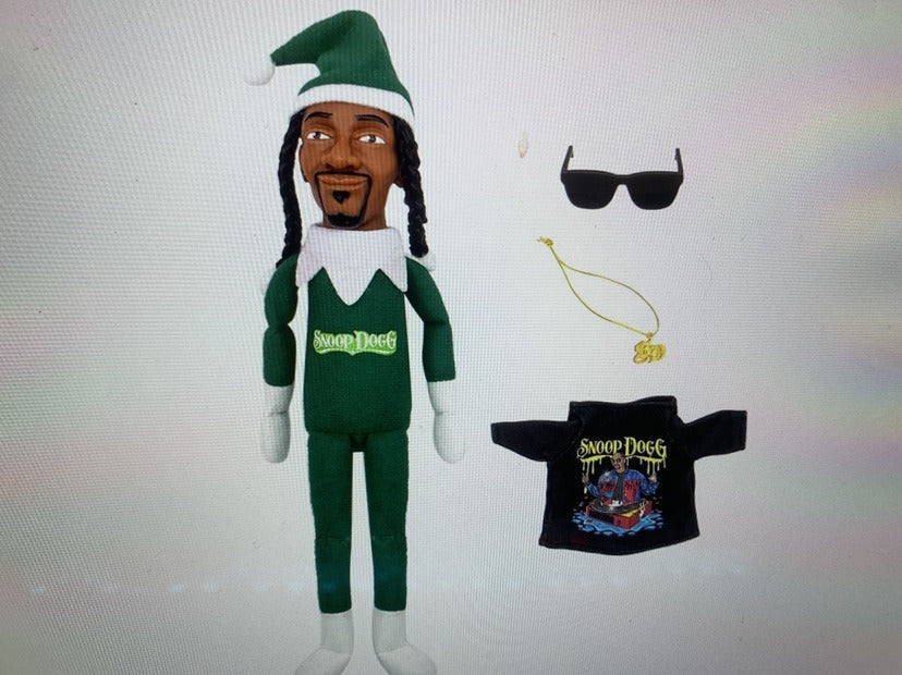 Snoop-Themed Christmas Elf Doll Conversation Decor