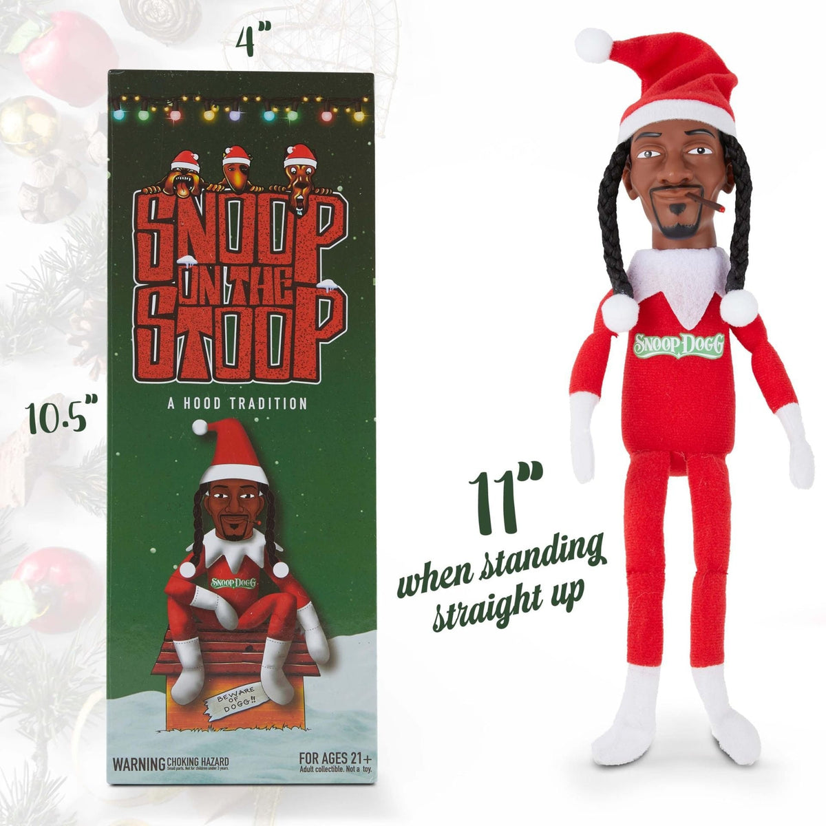 Snoop-Themed Christmas Elf Doll Conversation Decor