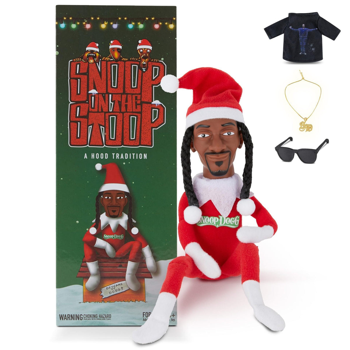 Snoop-Themed Christmas Elf Doll Conversation Decor