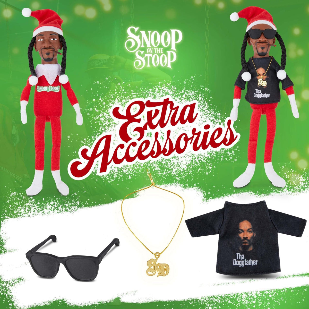 Snoop-Themed Christmas Elf Doll Conversation Decor