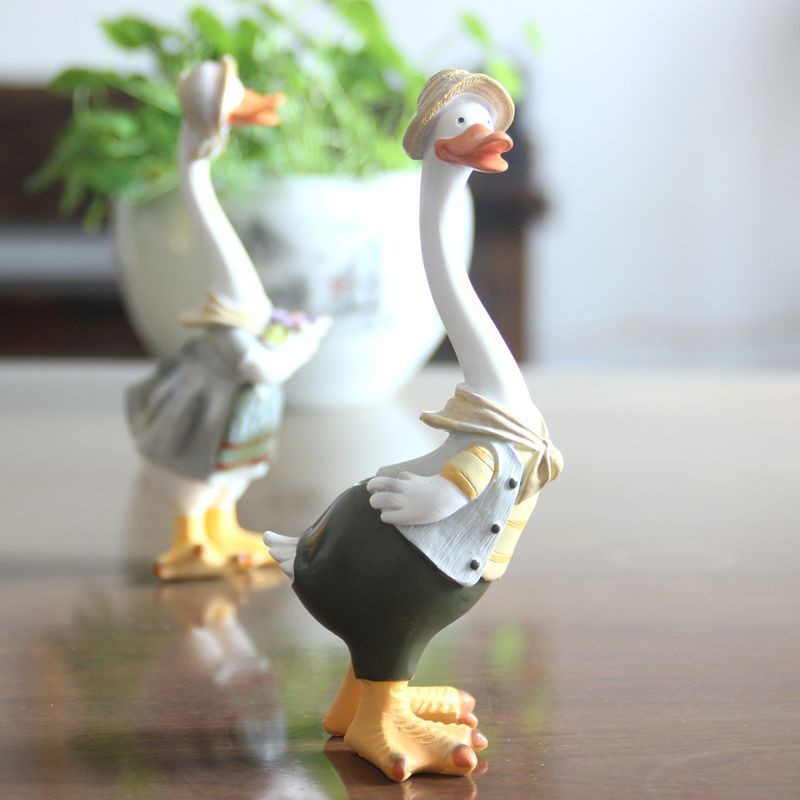 Resin Duck Figurines for Charming Tabletop Decor