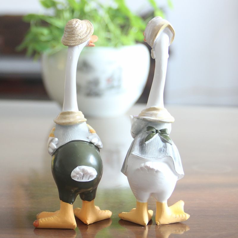 Resin Duck Figurines for Charming Tabletop Decor