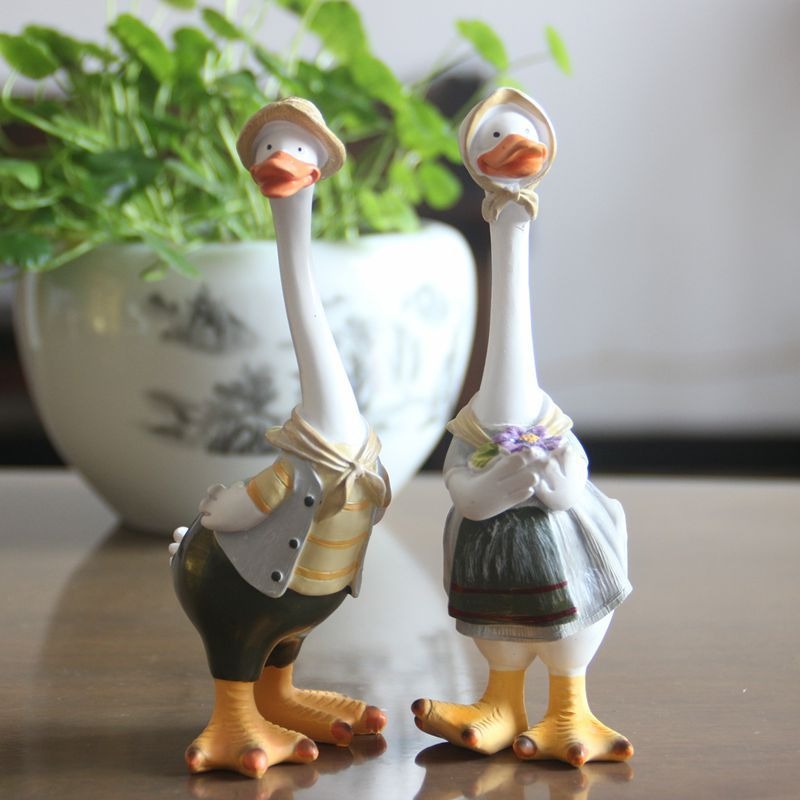 Resin Duck Figurines for Charming Tabletop Decor