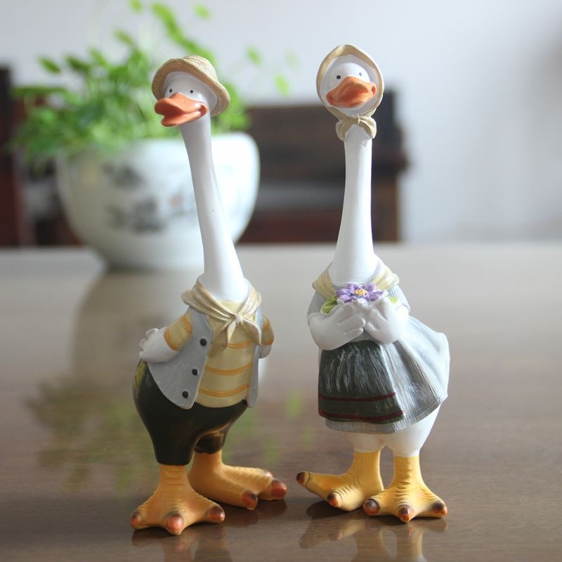 Resin Duck Figurines for Charming Tabletop Decor