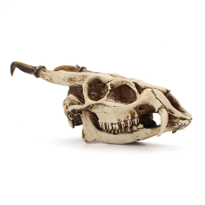 Resin Goat Skull Ornament for Gothic Display Decor