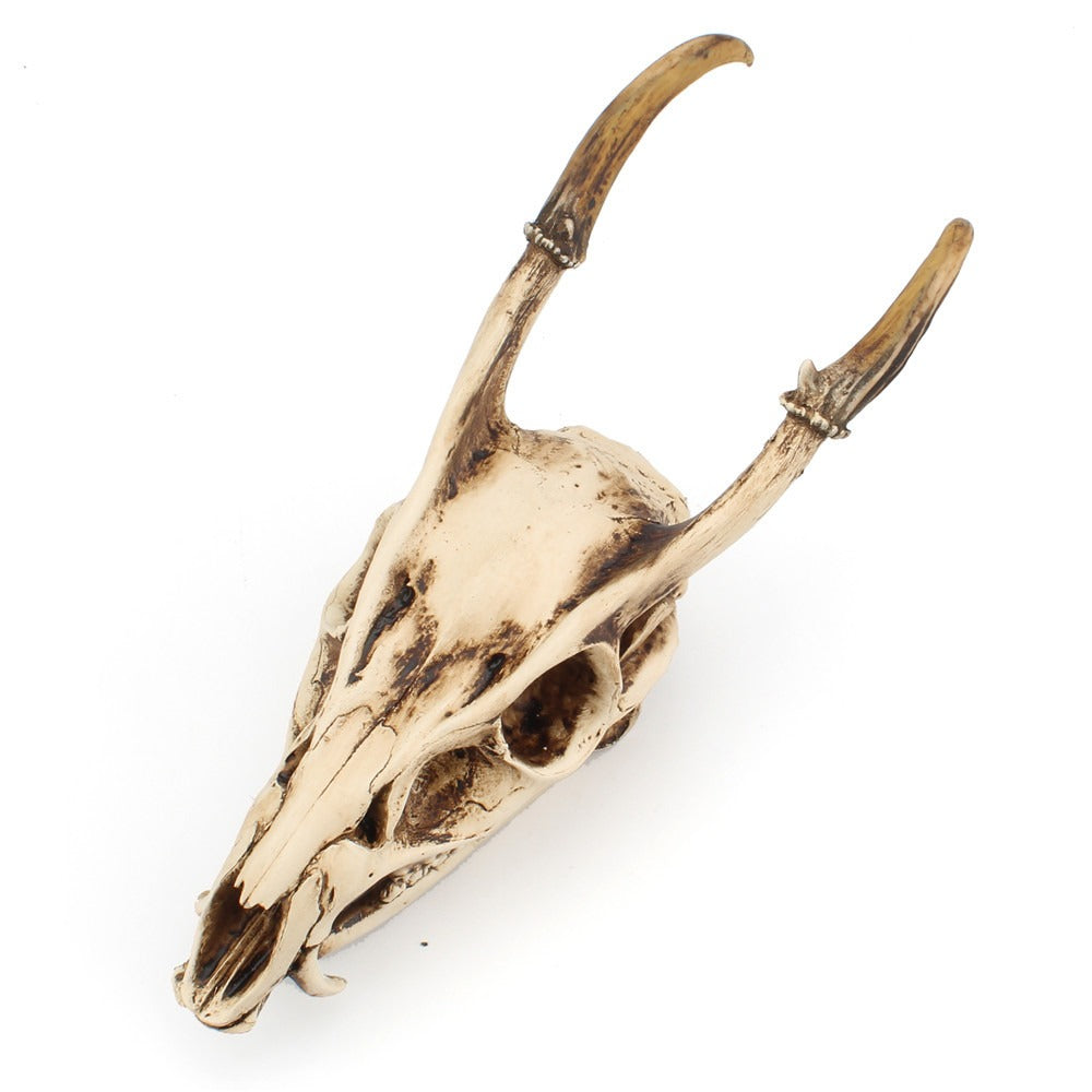 Resin Goat Skull Ornament for Gothic Display Decor