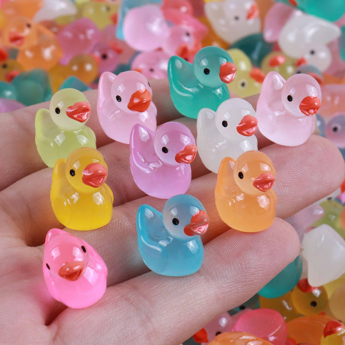 Luminous Mini Duck Charms for Playful DIY Decorations