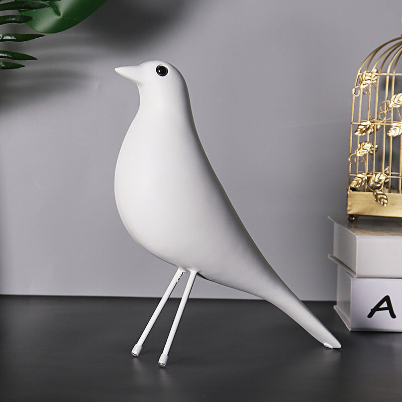 Resin Bird Ornament for Modern Shelf and Table Decor