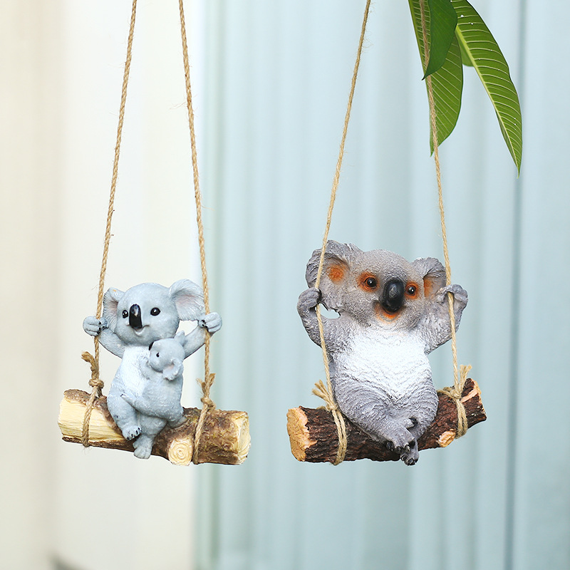 Koala Hanging Ornament for Whimsical Balcony Garden Decor