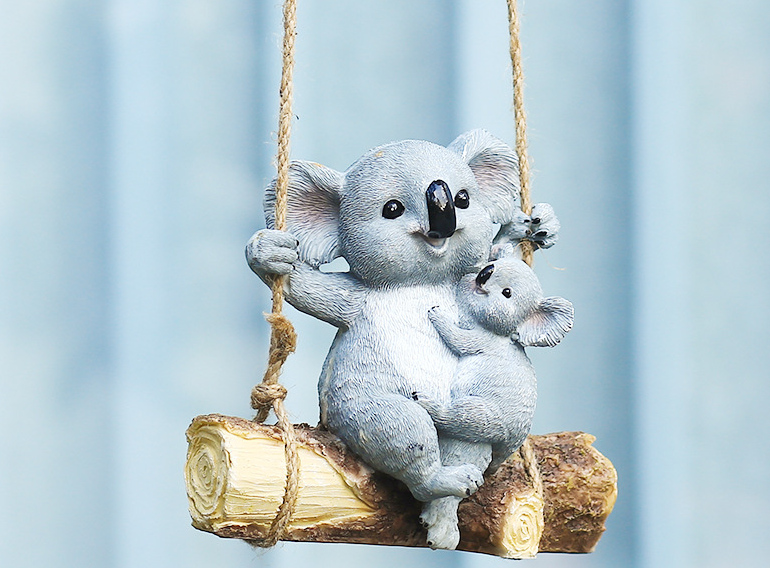Koala Hanging Ornament for Whimsical Balcony Garden Decor