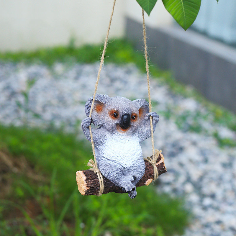 Koala Hanging Ornament for Whimsical Balcony Garden Decor