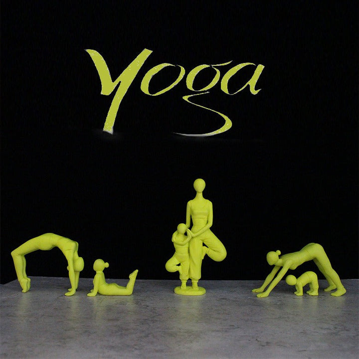 Parent-Child Yoga Sculptures | Playful Resin Decor