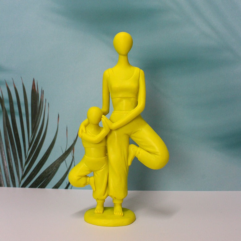 Parent-Child Yoga Sculptures | Playful Resin Decor