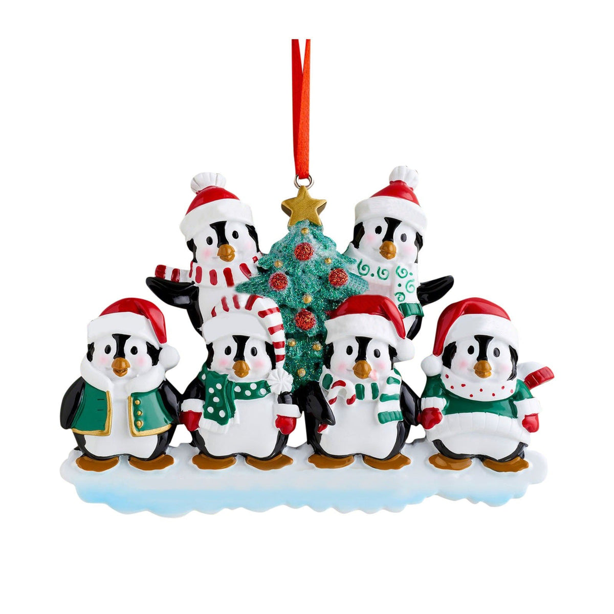 Penguin Family Christmas Ornament for Festive Trees