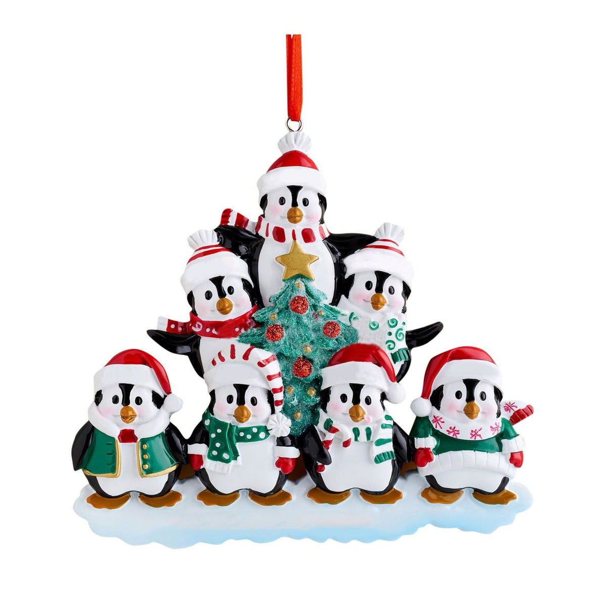 Penguin Family Christmas Ornament for Festive Trees