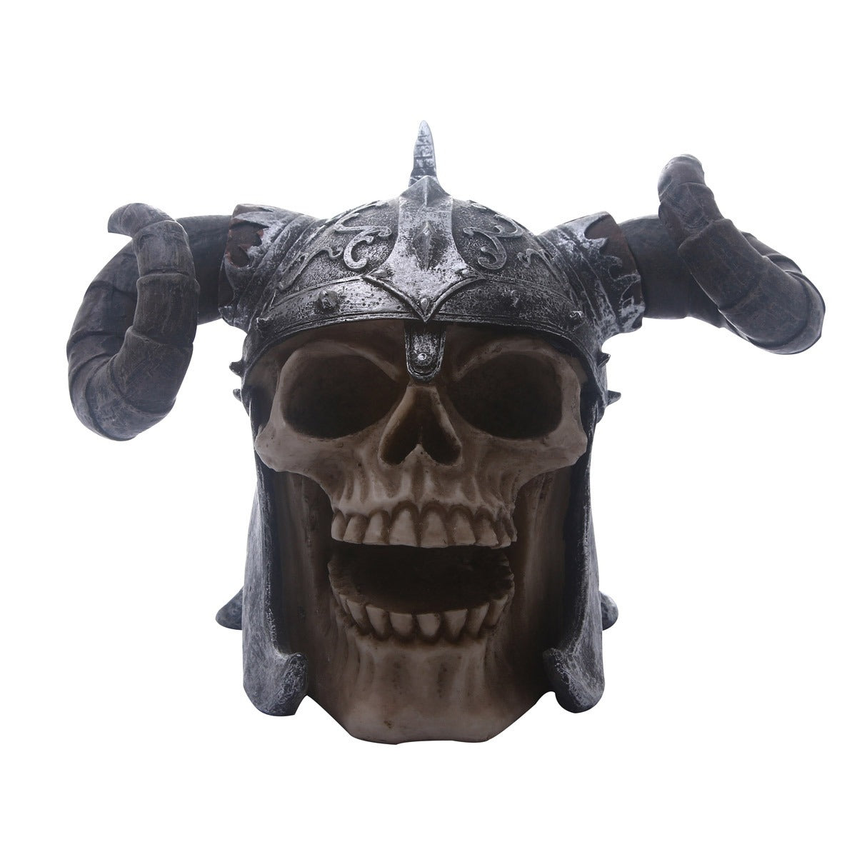Resin Skeleton Bull Horn Skull Ornament | Gothic Home Decor