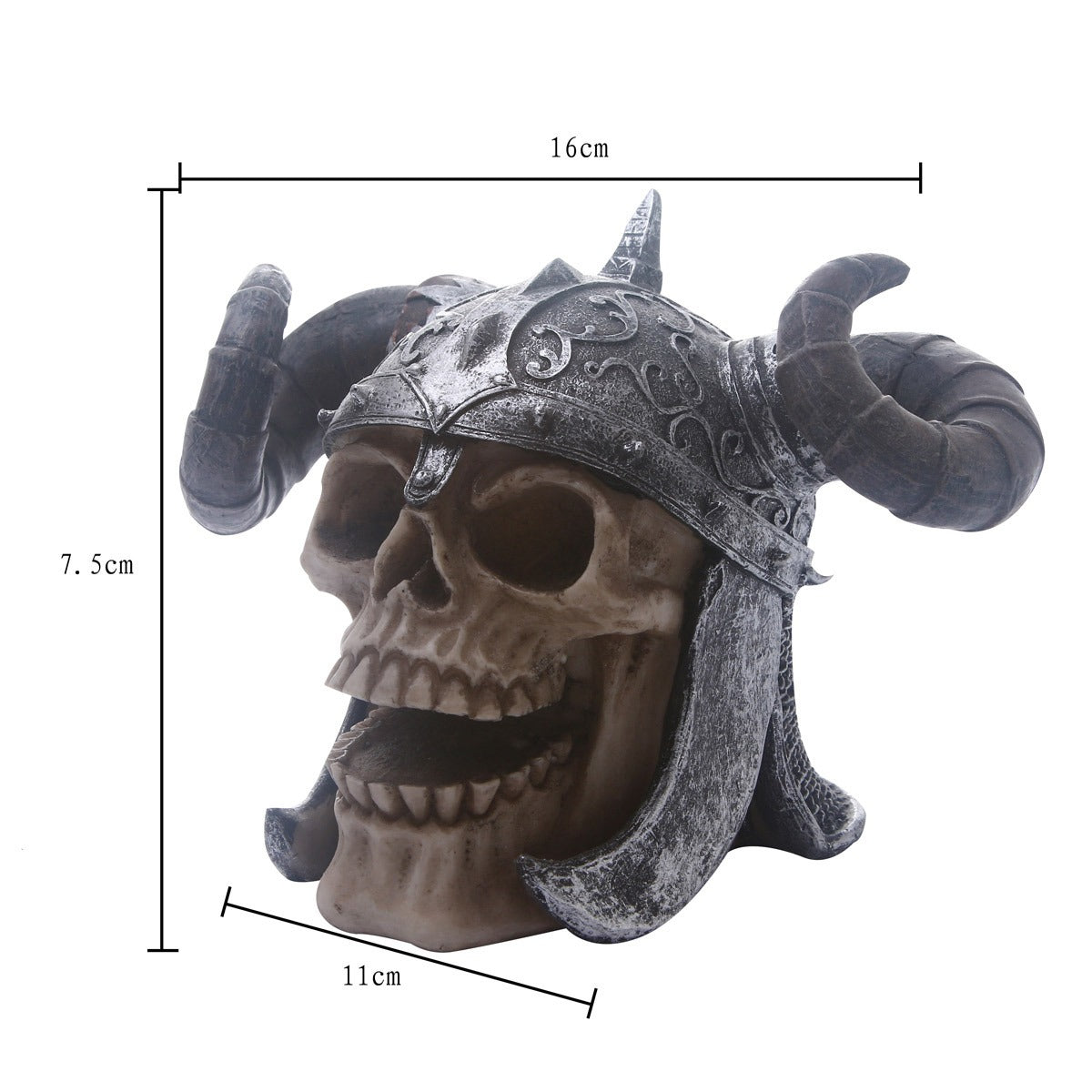 Resin Skeleton Bull Horn Skull Ornament | Gothic Home Decor