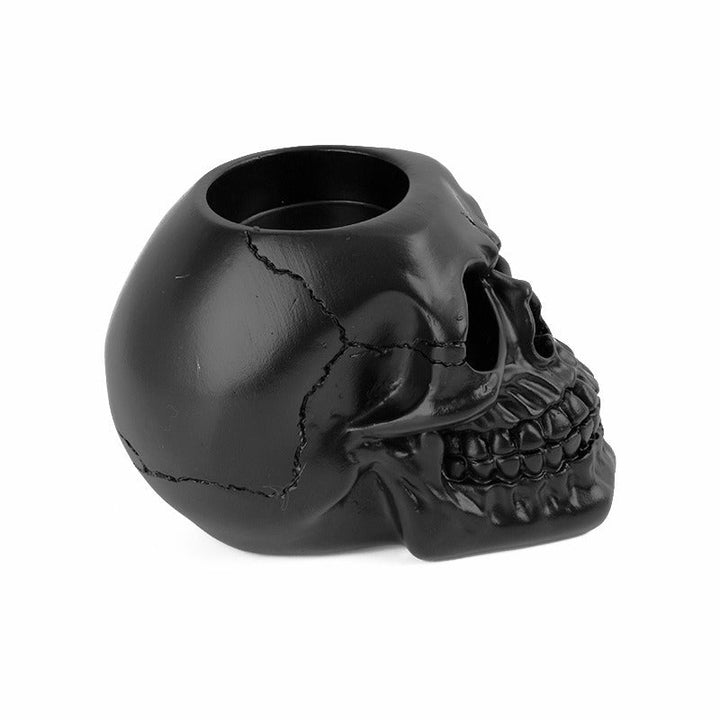 Resin Skull Candle Holder for Gothic Halloween Decor