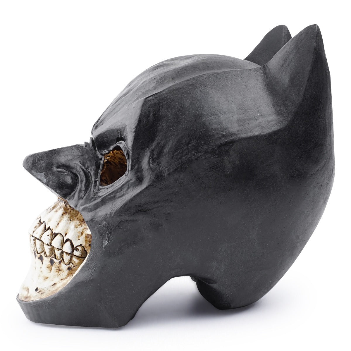 Batman-Inspired Skull Ornament for Dramatic Gothic Decor