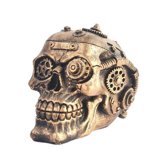 Steampunk Mechanical Skull Ornament Antique Bronze Decor