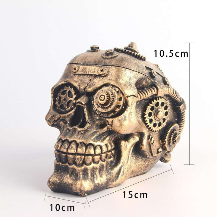 Steampunk Mechanical Skull Ornament Antique Bronze Decor